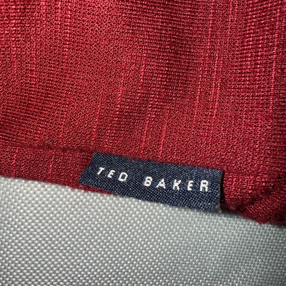 TED BAKER LONDON Academia 1/4 Zip Sweater Mens XL Size 5 Red Casual Preppy - Picture 6 of 6